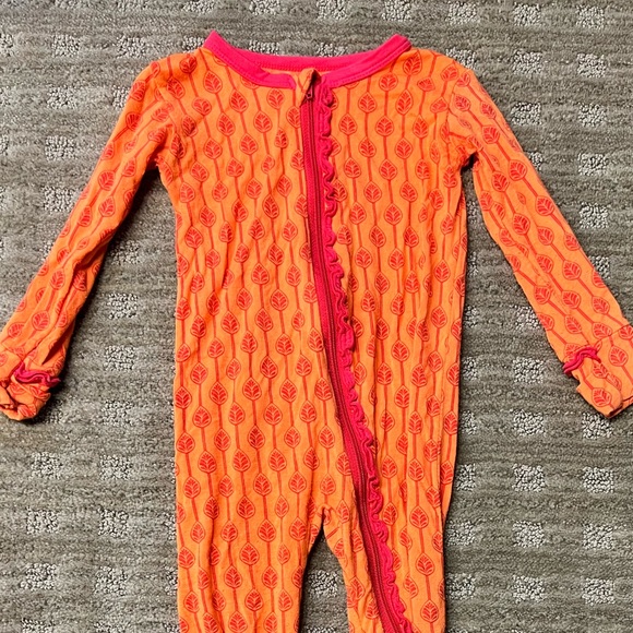 Kickee Pants Leaf Lattice Footed Pajama 🧡 - Picture 2 of 6